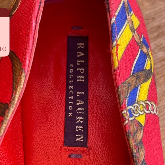 RALPH LAUREN COLLECTION Purple Label Red Equestrian Horse Bit Flat 9M Italy RARE - Picture 3 of 13